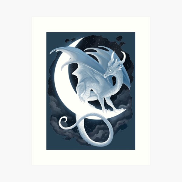 The Dragon in the Moon Art Print