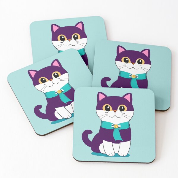 Item preview, Cute cat with teal support ribbon  designed and sold by Lady-Frost.