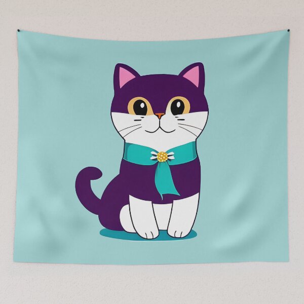 Item preview, Cute cat with teal support ribbon  designed and sold by Lady-Frost.