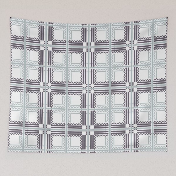 Item preview, Azulejo de tela escocesa de hoja azul púrpura y blanco designed and sold by Erinhoffmann.