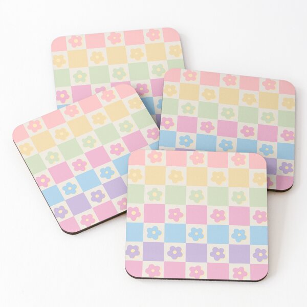 Item preview, Colorful Pastel Flower Power Checkerboard designed and sold by enricadenicola.