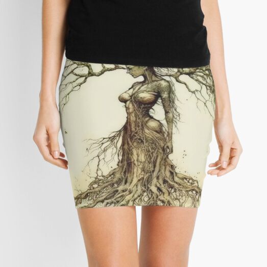 Vista previa del artículo con la obra «Sepia Tree Goddess Series, Dryad, Neutral, Enfocado, Orientado a la izquierda. v1», diseñado y vendido por Emberoot.