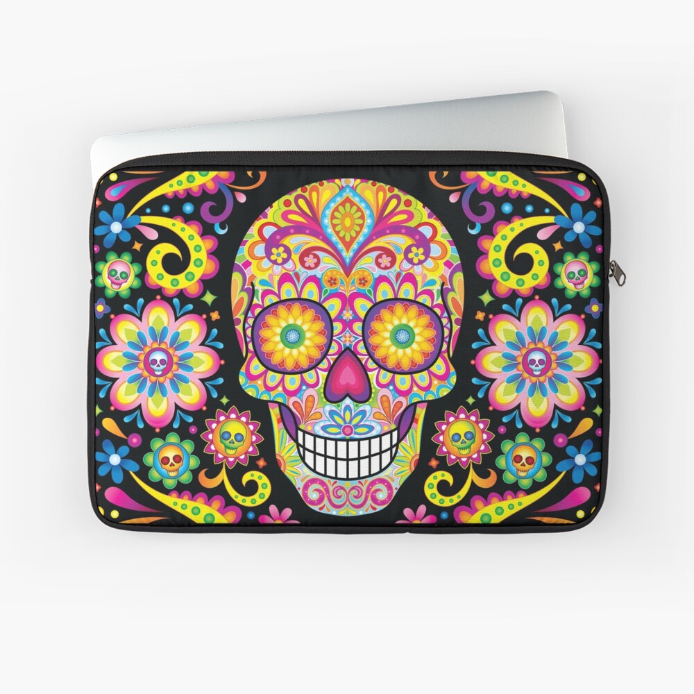 Sugar Skull Day of the Dead Art (Spark) Laptop Sleeve