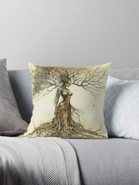Vista previa del artículo con la obra «Sepia Tree Goddess Series, Dryad, Neutral, Enfocado, Derecha. v2», diseñado y vendido por Emberoot.