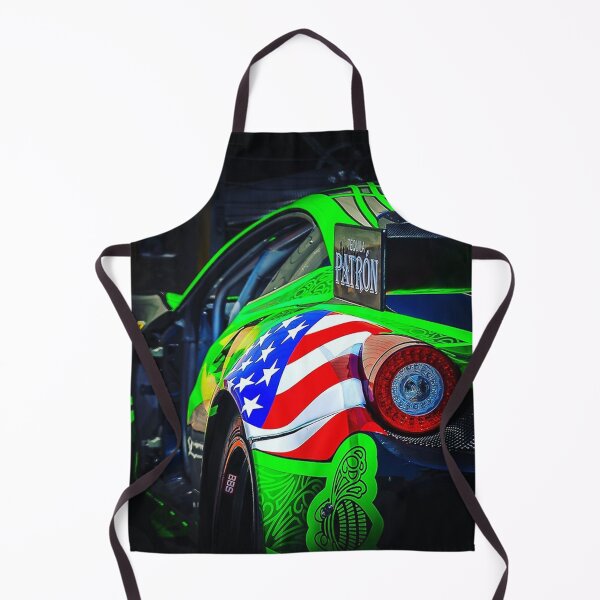 Item preview, Ferrari race car, green and American flag designed and sold by germaineburnet.