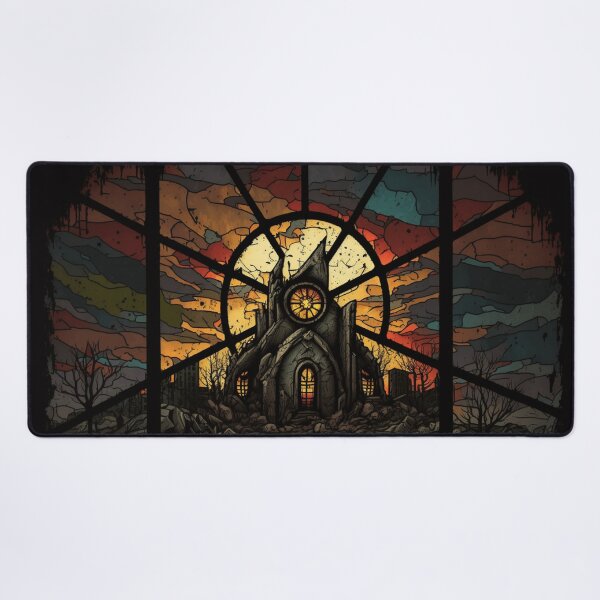 Diablo Tristram Cathedral Stained Glass Desk Mat