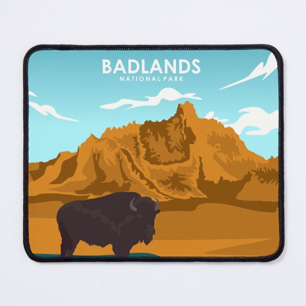 Item preview, Badlands National Park Vintage Minimal Retro Travel Poster designed and sold by Stadify.