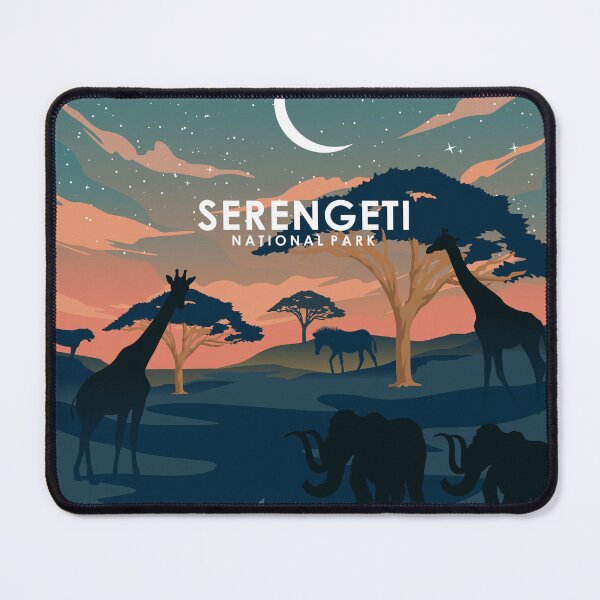 Item preview, Serengeti Africa Vintage Minimal Retro National Park Poster designed and sold by Stadify.