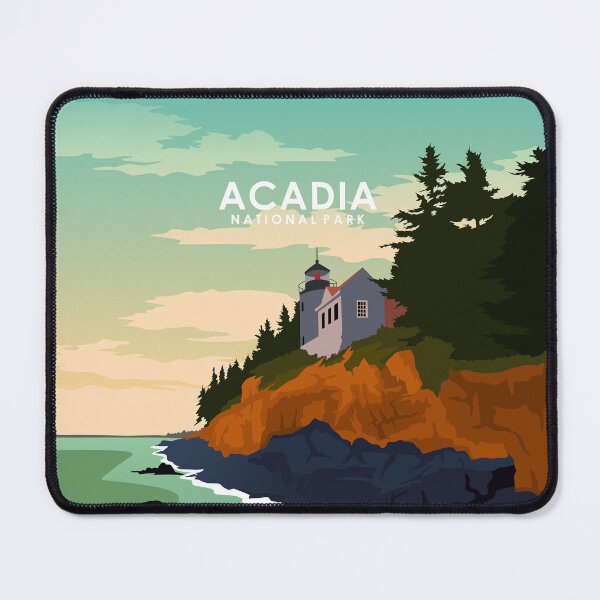Item preview, Acadia National Park Vintage Minimal Retro Travel Poster designed and sold by Stadify.