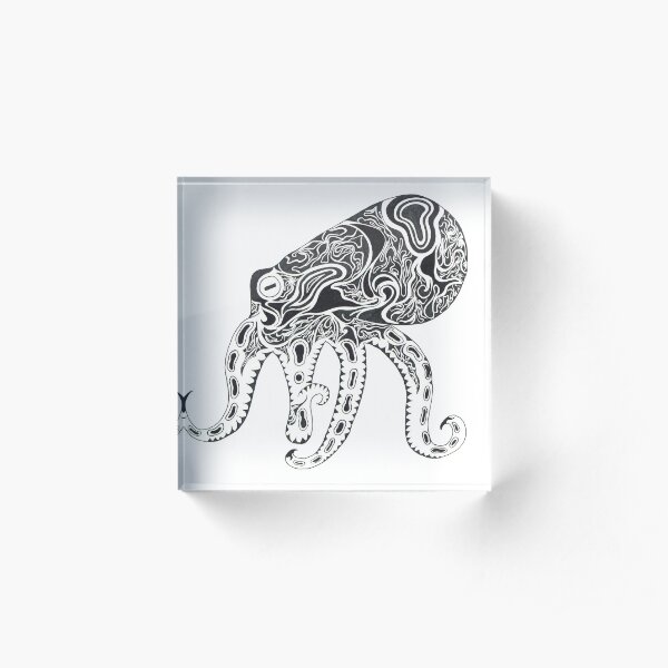 Abstract Octopus Floating in the Ether Acrylic Block