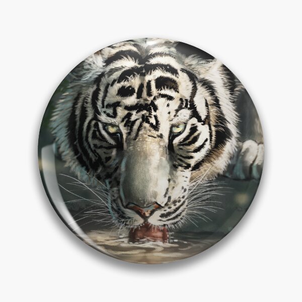 Item preview, Thirst-quenching White Tiger designed and sold by alandodrawing.
