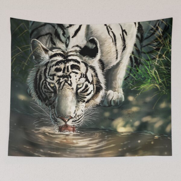 Item preview, Thirst-quenching White Tiger designed and sold by alandodrawing.