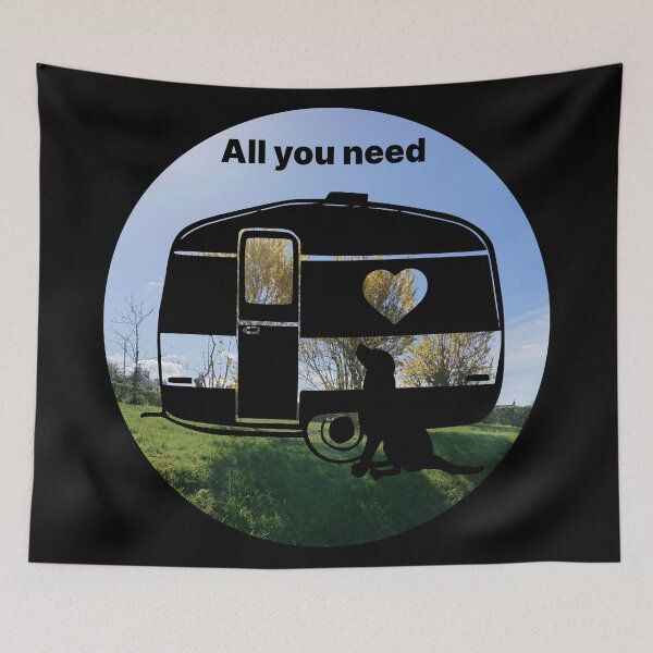 Item preview, ALL YOU NEED HEART DOG CARAVAN RHYL designed and sold by Marni Scofidio Desi9ns.