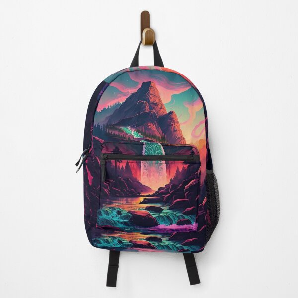 Item preview, Rainbow Sunset by Waterfall - Synthwave - Digital Art designed and sold by SnoopyTF.