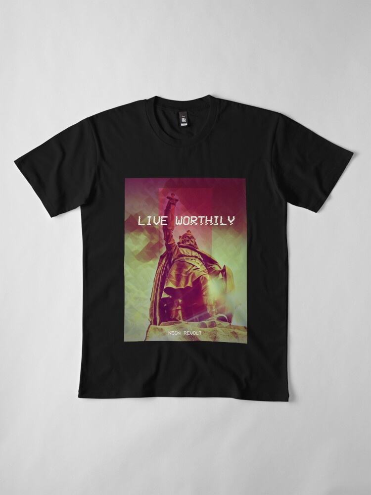 Alternate view of Live Worthily - Alfred the Great Premium T-Shirt