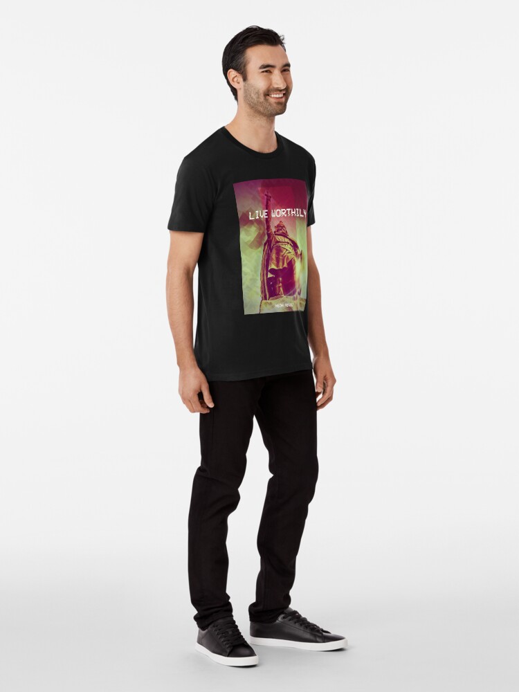 Alternate view of Live Worthily - Alfred the Great Premium T-Shirt
