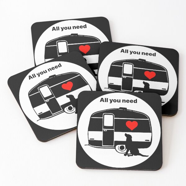 Item preview, ALL YOU NEED HEART DOG CARAVAN WHITE designed and sold by Marni Scofidio Desi9ns.