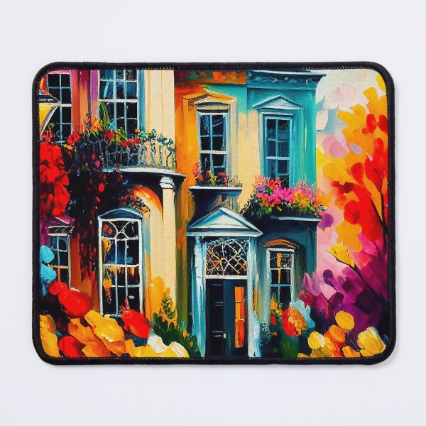 Artikelvorschau, Notting Hill Houses Landscape | Palette Knife Oil Digital Painting entworfen und verkauft von VividViews.