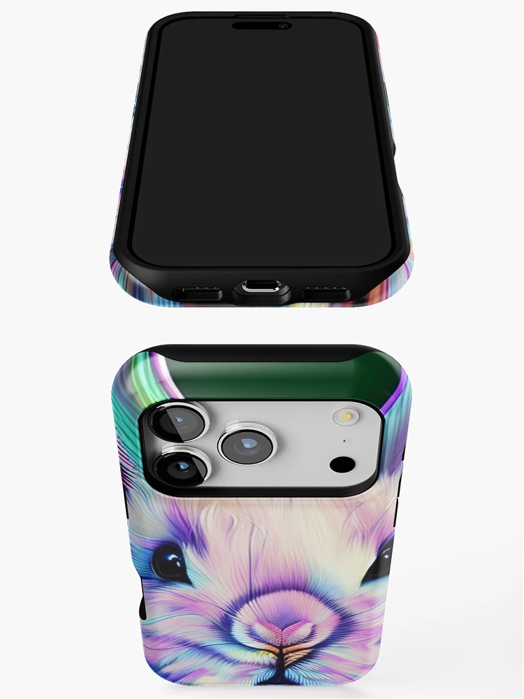 Thumbnail 3 of 4, iPhone Case, Rainbow Rabbit  designed and sold by StrepckPatterns.