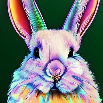 Artwork thumbnail, Rainbow Rabbit  by StrepckPatterns