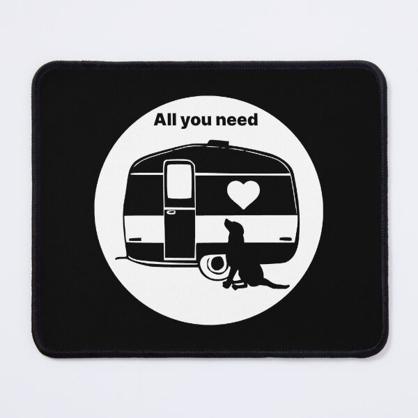 Item preview, ALL YOU NEED HEART DOG CARAVAN WHITE2 designed and sold by Marni Scofidio Desi9ns.