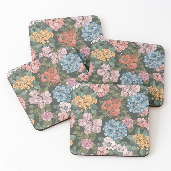 Item preview, Colorful flowers dark seamless pattern designed and sold by Acim0.
