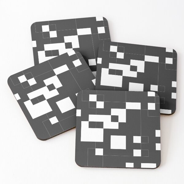 Item preview, W.THI - White & Black Geometries: Minimal Pixels-Like on Lines-Planes, Contrasted, Square designed and sold by Warit THI.