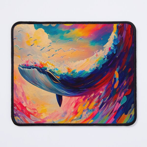 Artikelvorschau, Whale in Giant Wave Vibrant Abstract Art | Palette Knife Oil Digital Painting entworfen und verkauft von VividViews.