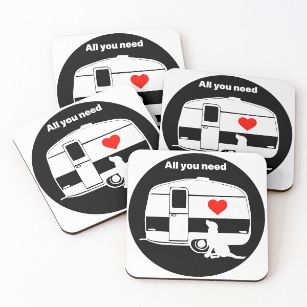 Item preview, ALL YOU NEED HEART DOG CARAVAN BLACK designed and sold by Marni Scofidio Desi9ns.