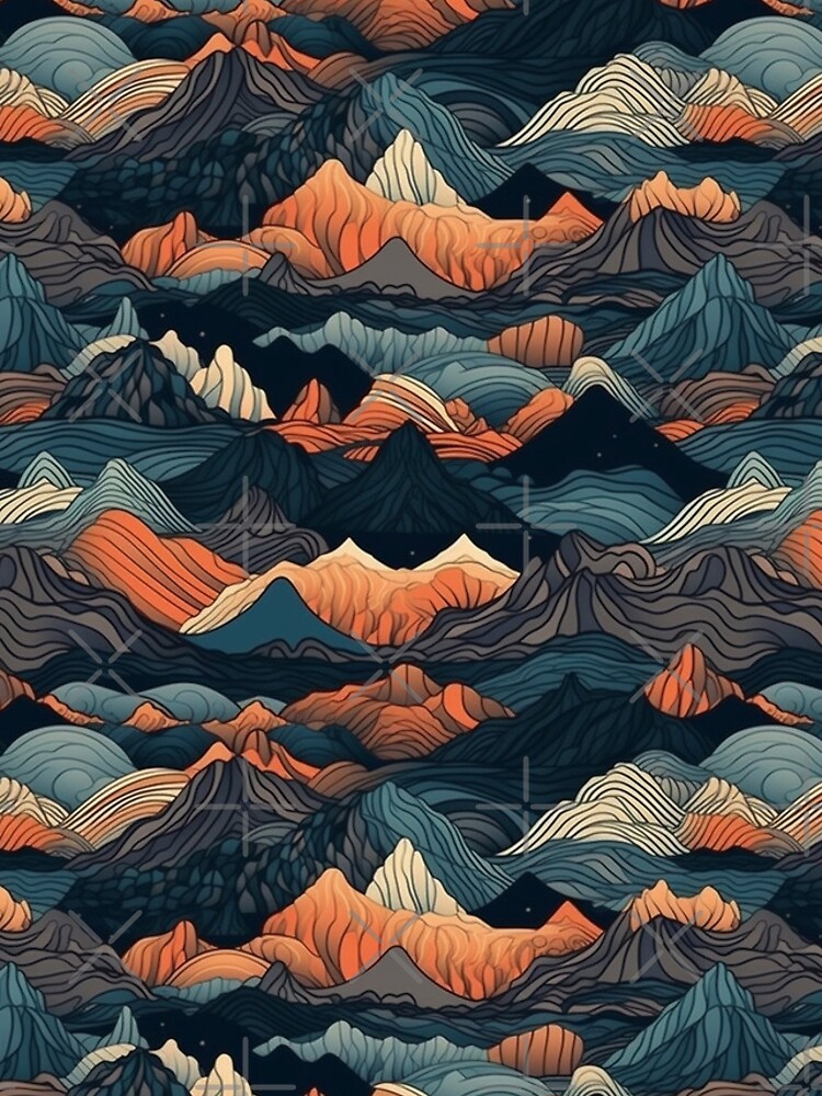Thumbnail 4 of 4, iPhone Case, Mountain Topography Repeatable Pattern designed and sold by Overlapix.