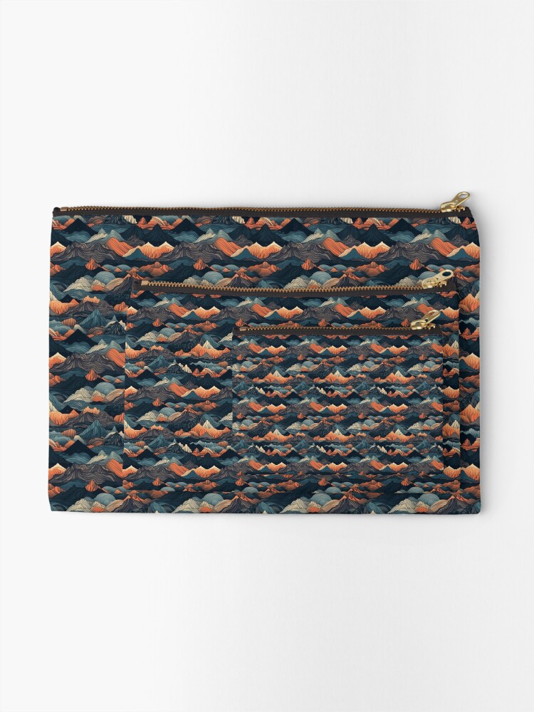 Thumbnail 2 of 4, Zipper Pouch, Mountain Topography Repeatable Pattern designed and sold by Overlapix.