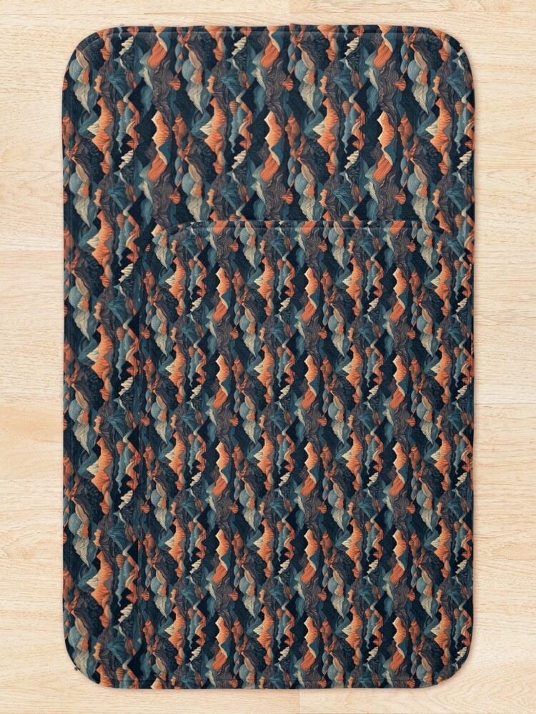 Thumbnail 5 of 6, Bath Mat, Mountain Topography Repeatable Pattern designed and sold by Overlapix.