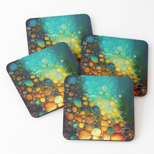 Item preview, Pointillism seaglass golden streams abstract designed and sold by Piotrek0001.