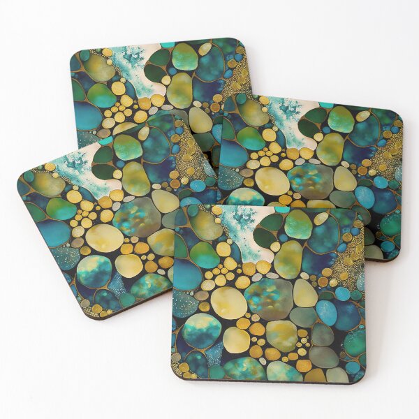 Item preview, Pointillism seaglass golden streams abstract designed and sold by Piotrek0001.