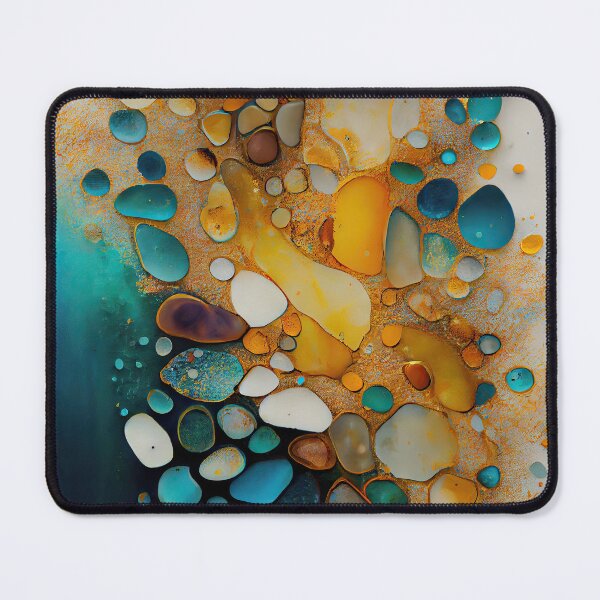 Item preview, Pointillism seaglass golden streams abstract designed and sold by Piotrek0001.