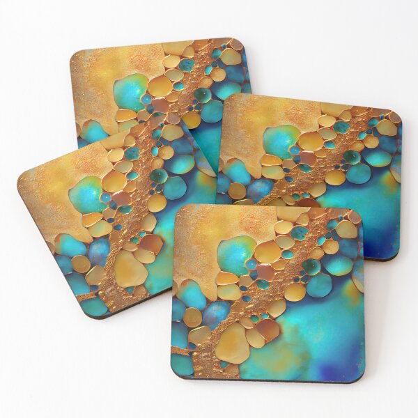 Item preview, Pointillism seaglass golden streams abstract designed and sold by Piotrek0001.