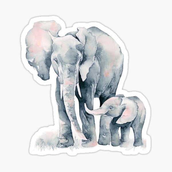 Pack d'autocollants de personnages de dessins animés kawaii pour  application mobile de bébé éléphant mignon.