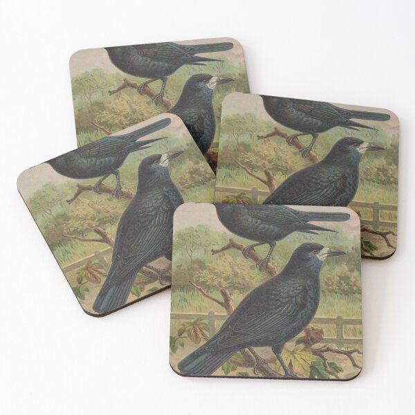 Item preview, Two crows "Corvus frugilegus" painting by JF Naumann designed and sold by Lacasadellora.