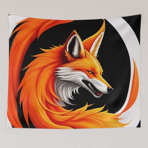 Item preview, Fox Black and Orange Art new  designed and sold by Tshirtstory.