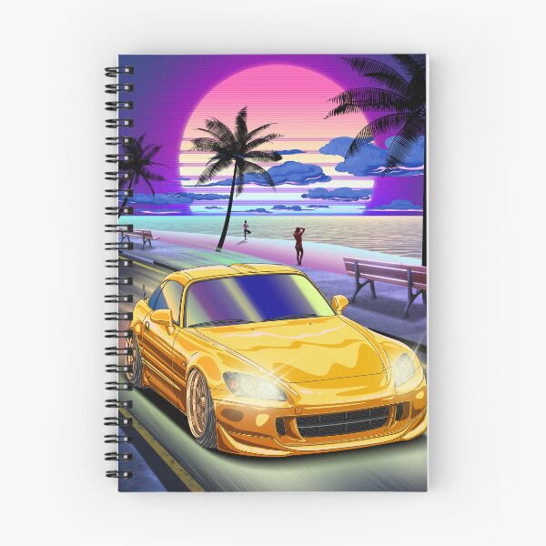 Item preview, Vaporwave Sunset Beach Honda S2000 Roadster  designed and sold by JDM Guyvit.