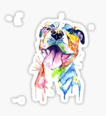 pitbull watercolor Sticker