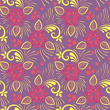 Artwork thumbnail, Red Flowers Pattern by AzlanStudio