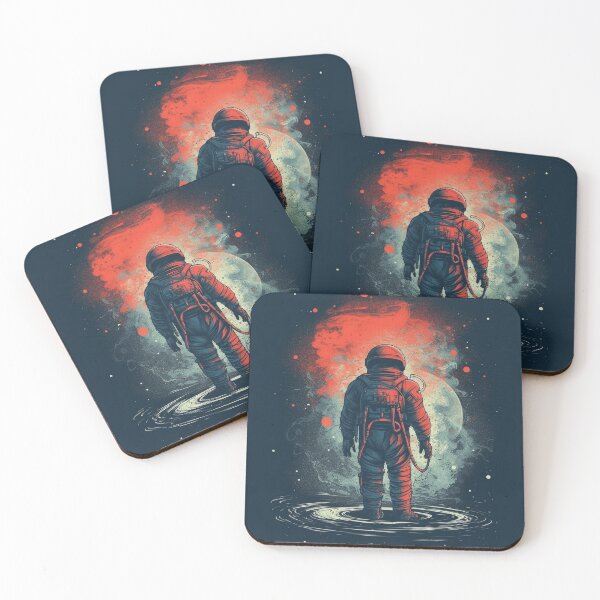 Item preview, Astronaut Standing in liquid outer space designed and sold by m14arts.