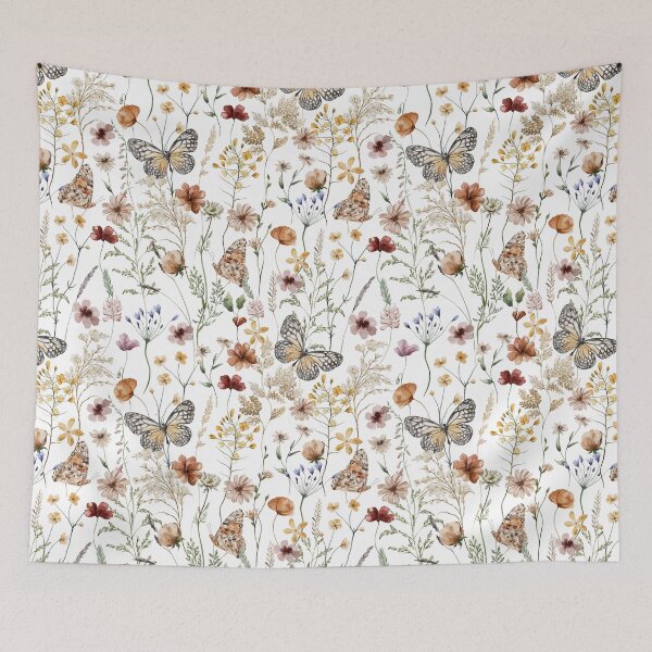 Item preview, Whimsical butterfly and flowers seamless pattern designed and sold by Acim0.