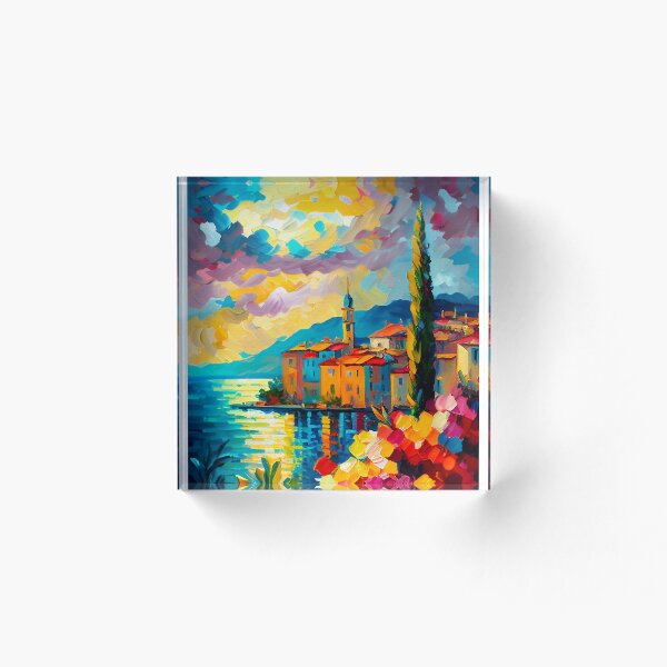 Aperçu de l'œuvre French Riviera Landscape | Palette Knife Oil Digital Painting créée et vendue par VividViews.