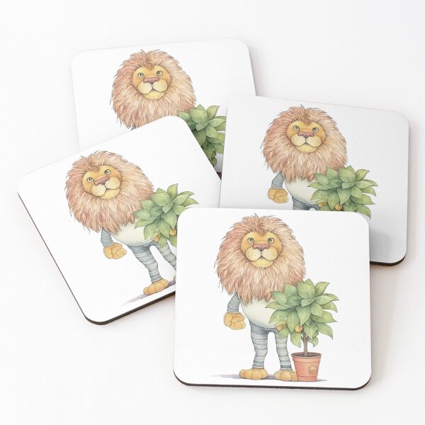 Item preview, Cute gardening animals - lion designed and sold by WizardOfPrompts.