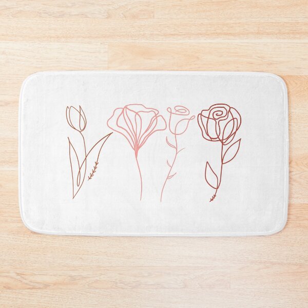 Item preview, Minimal outline red flowers designed and sold by Pixtela ..