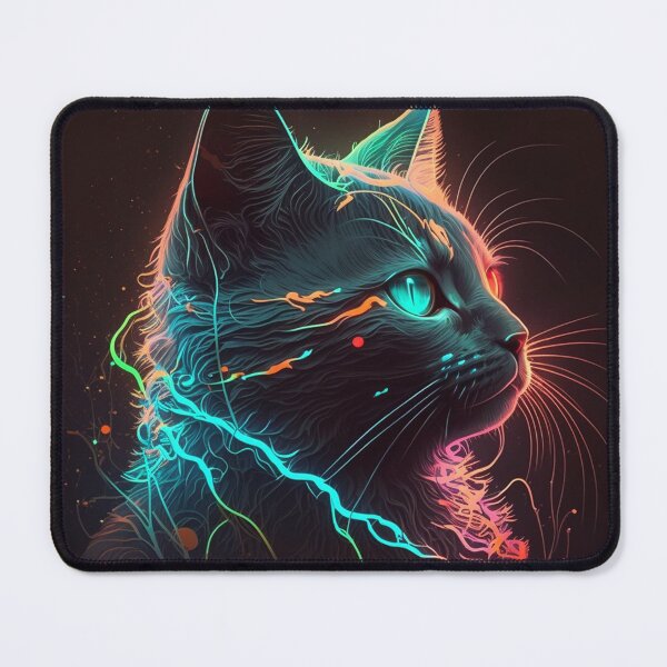 Item preview, retro-futuristic neon cat designed and sold by Yoashop.