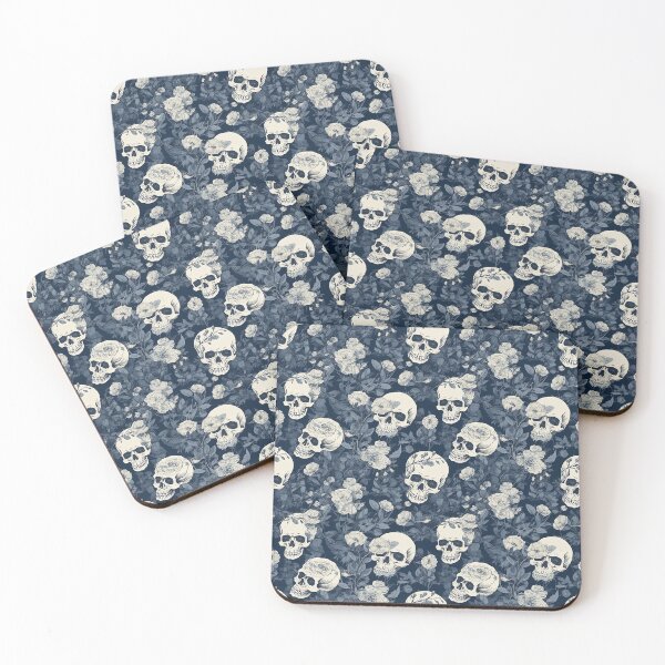 Item preview,  Skulls and Flowers in Bloom Seamless pattern design for kids, teens and adults designed and sold by Flowsaiartshop.