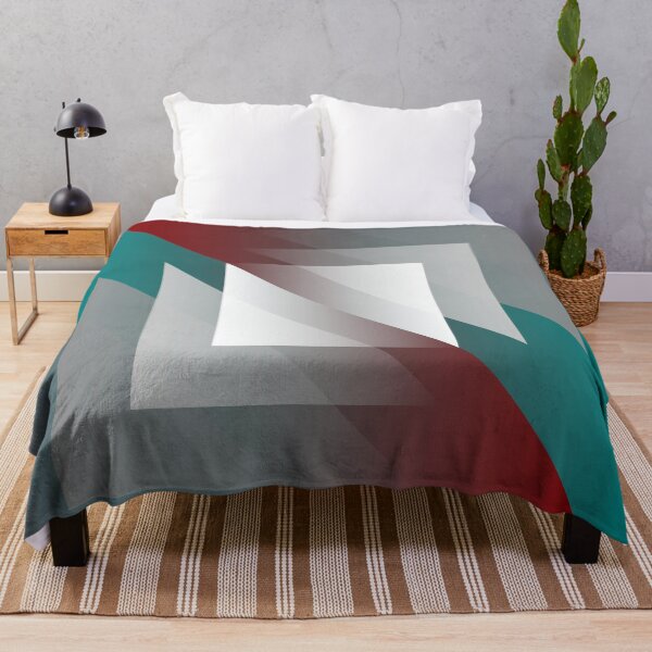Item preview, Teal gray triangles on burgundy designed and sold by feiermar.